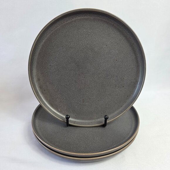 THREE Project 62 Tilley Black Salad Plates Black Speckled 8 1/2 Inch - Picture 1 of 11